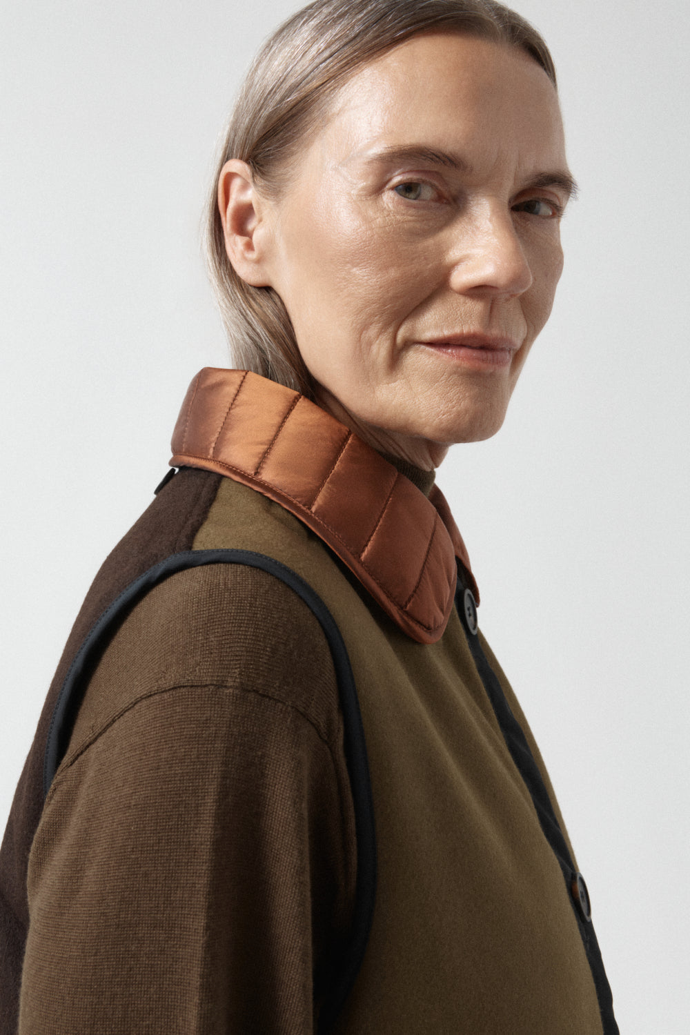 Quilted Collar - Amber / Peat