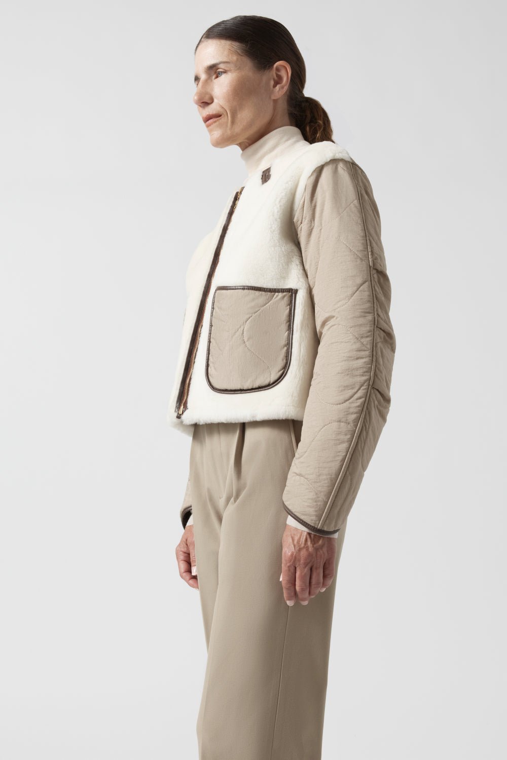 Aviator Shearling Jacket - Chocolate / Natural