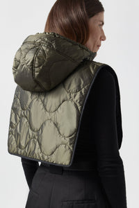 Quilted Zip Hood - Midnight / Dark Olive