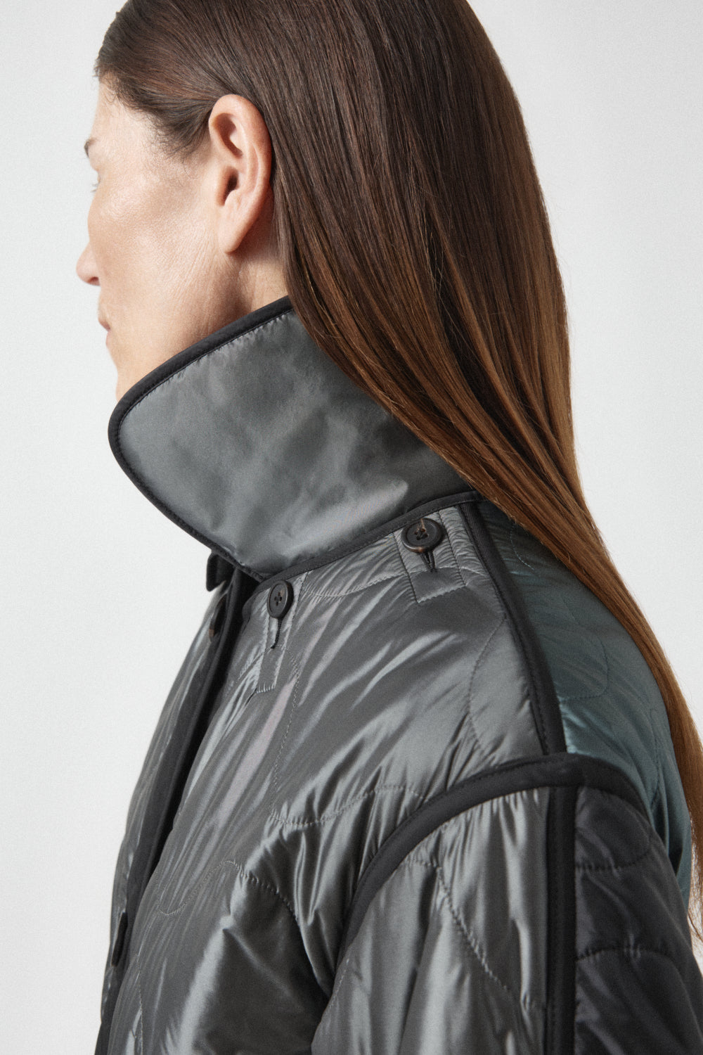 Quilted Collar - Black / Anthracite