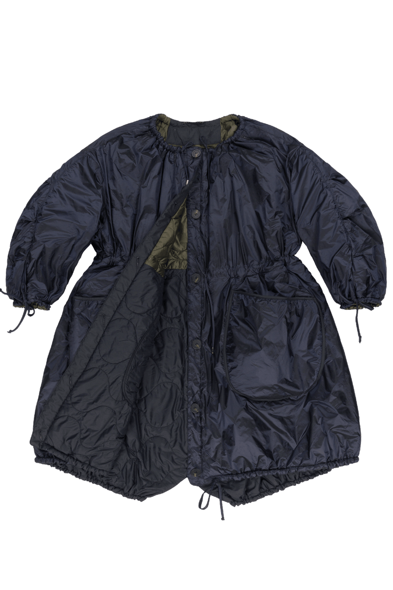 Parachute Quilted Parka - Dark Olive & Black / Midnight - Layer 1