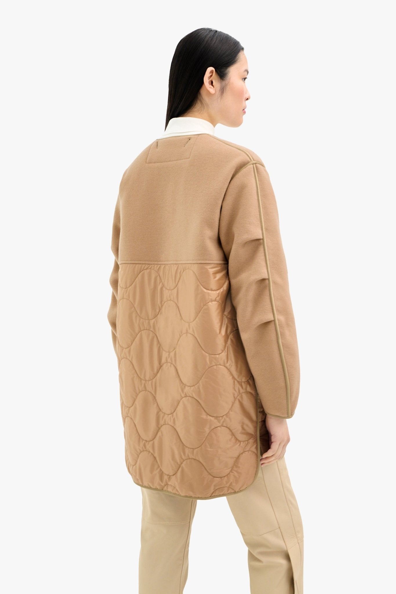 Signature Colourblock Wool Quilt - Camel & Mocha Brown / Bronze