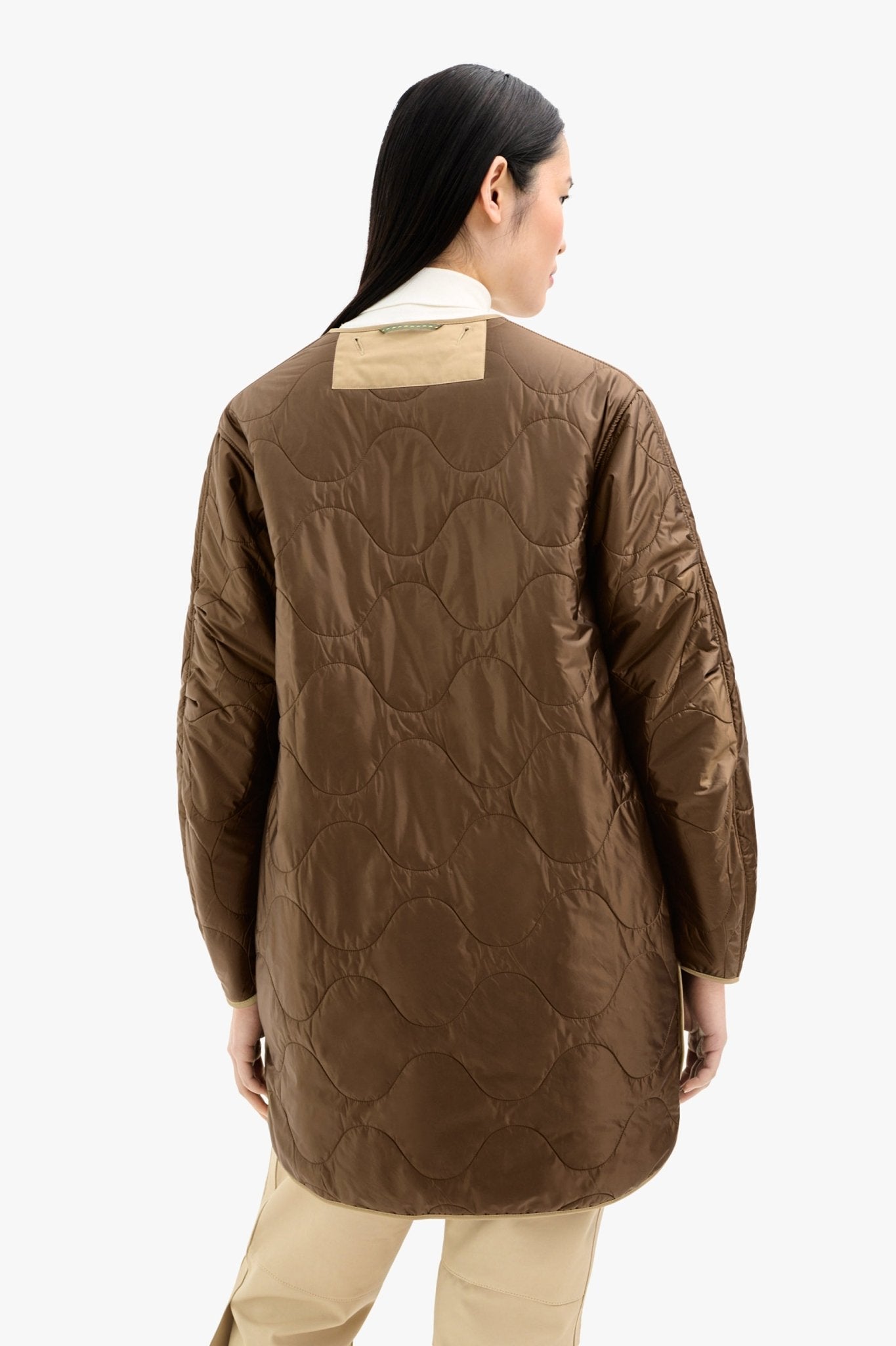 Signature Colourblock Wool Quilt - Camel & Mocha Brown / Bronze
