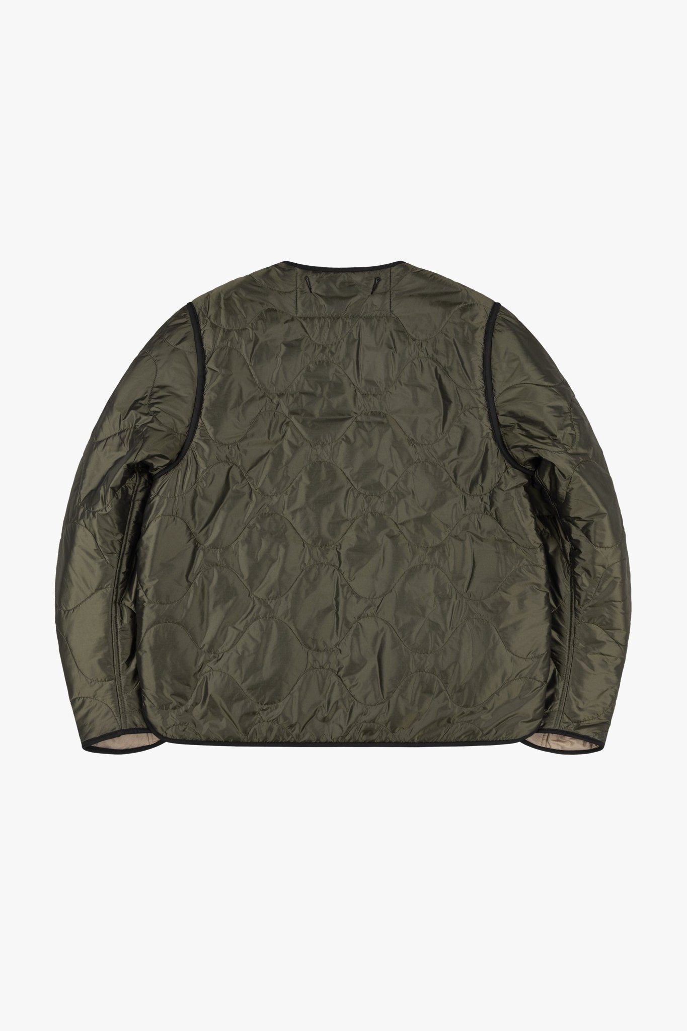 Signature Cropped Quilt - Dark Olive / Stone