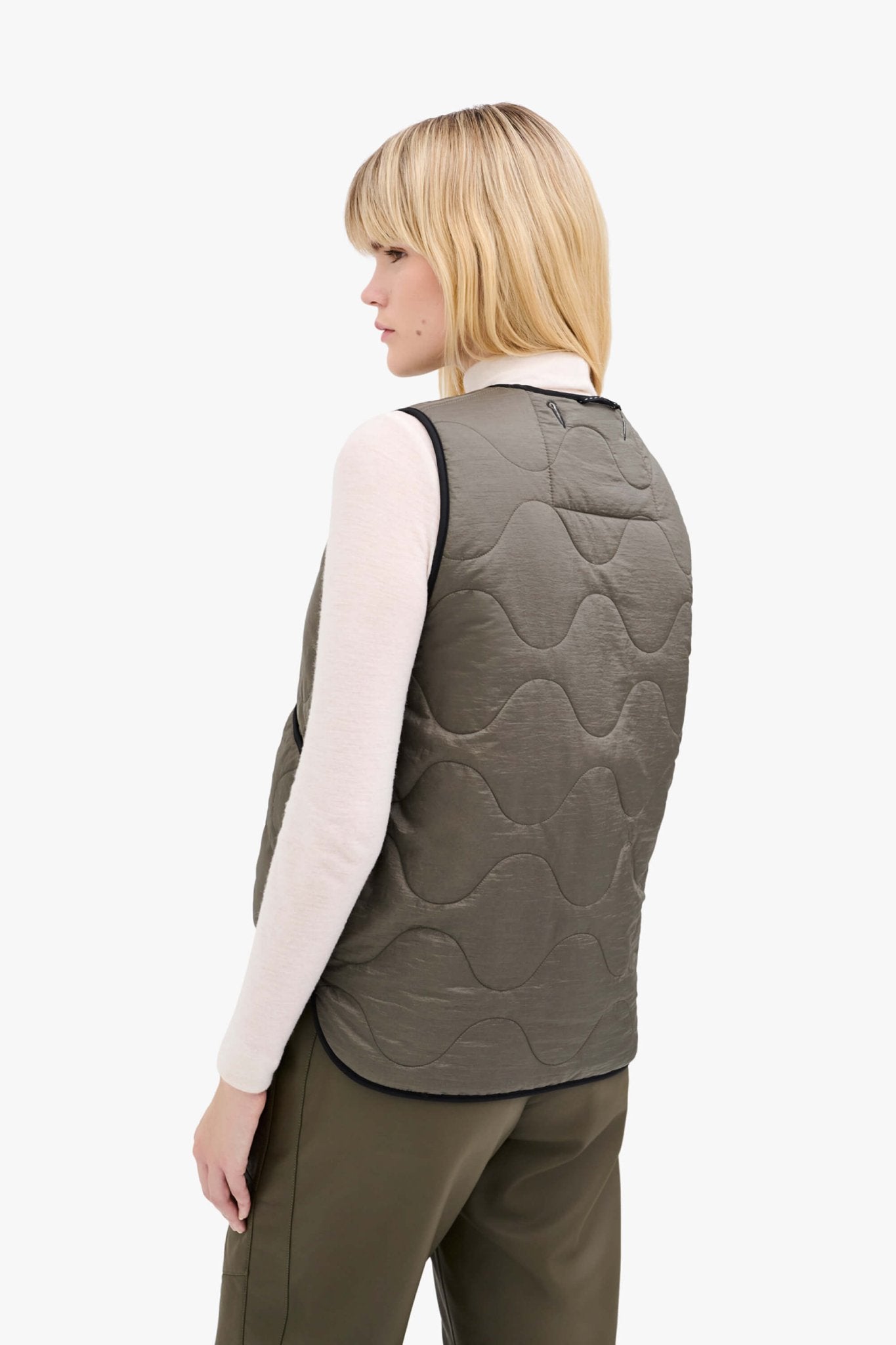 Signature Patchwork Wool Vest - Olive & Ivory / Dark Olive