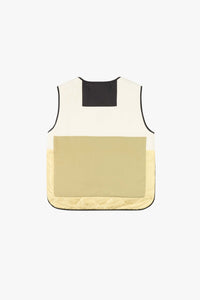 Signature Patchwork Wool Vest - Olive & Ivory / Dark Olive
