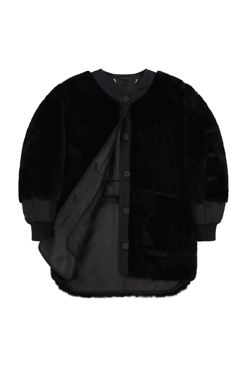 Shearling Coat - Midnight / Black - Layer 1