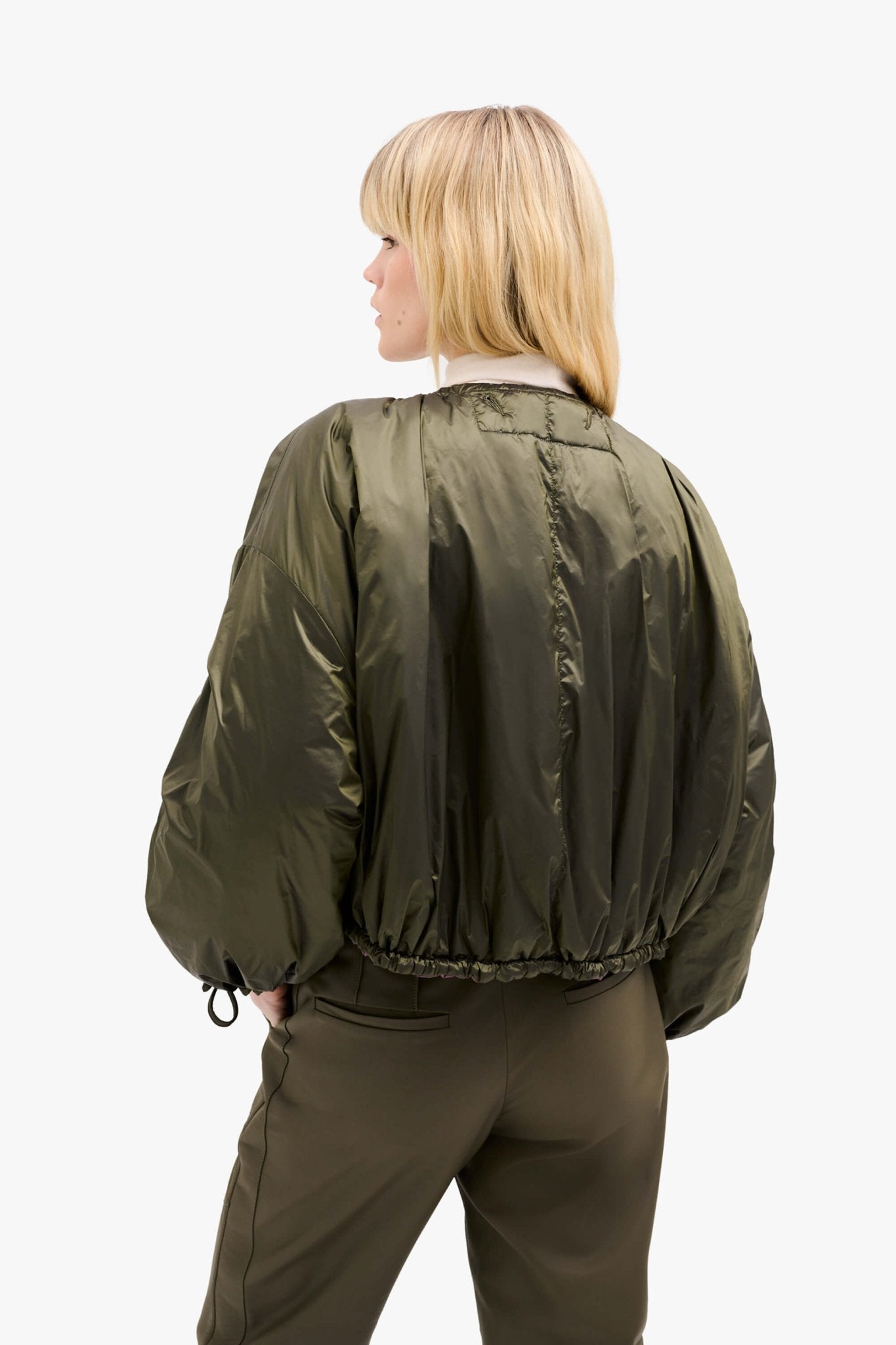 Parachute Quilted Bomber - Amethyst / Dark Olive