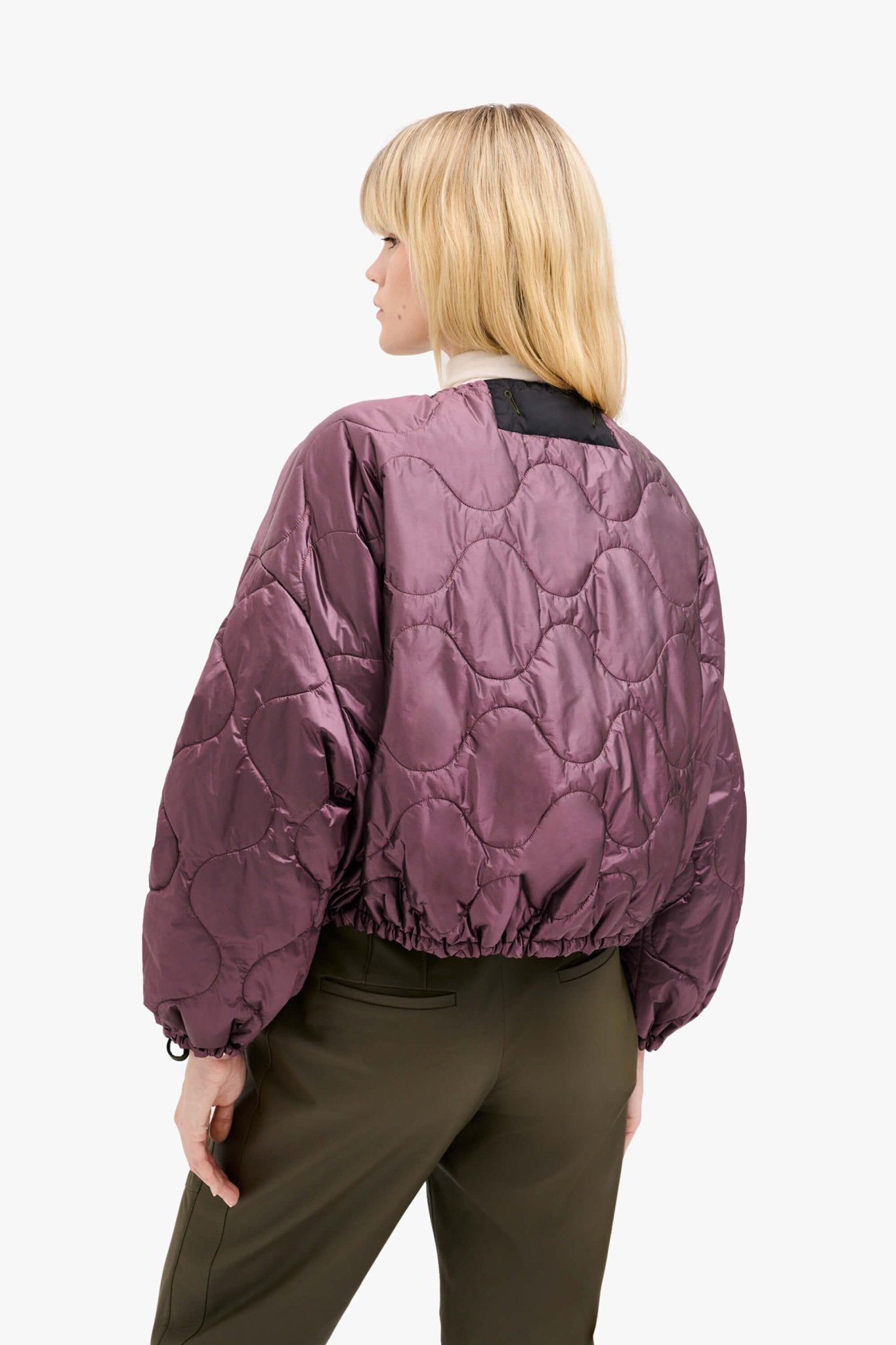 Parachute Quilted Bomber - Amethyst / Dark Olive