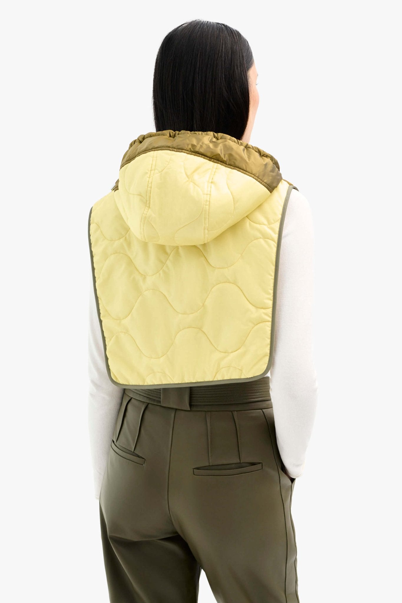 Quilted Zip Hood - Antique Gold / Oyster