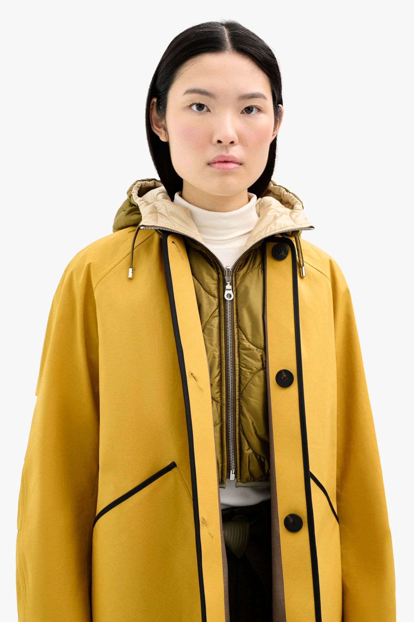 Reverse side with modular hood - Antique Gold Zip Hood