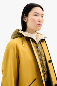 Quilted Zip Hood - Antique Gold / Oyster