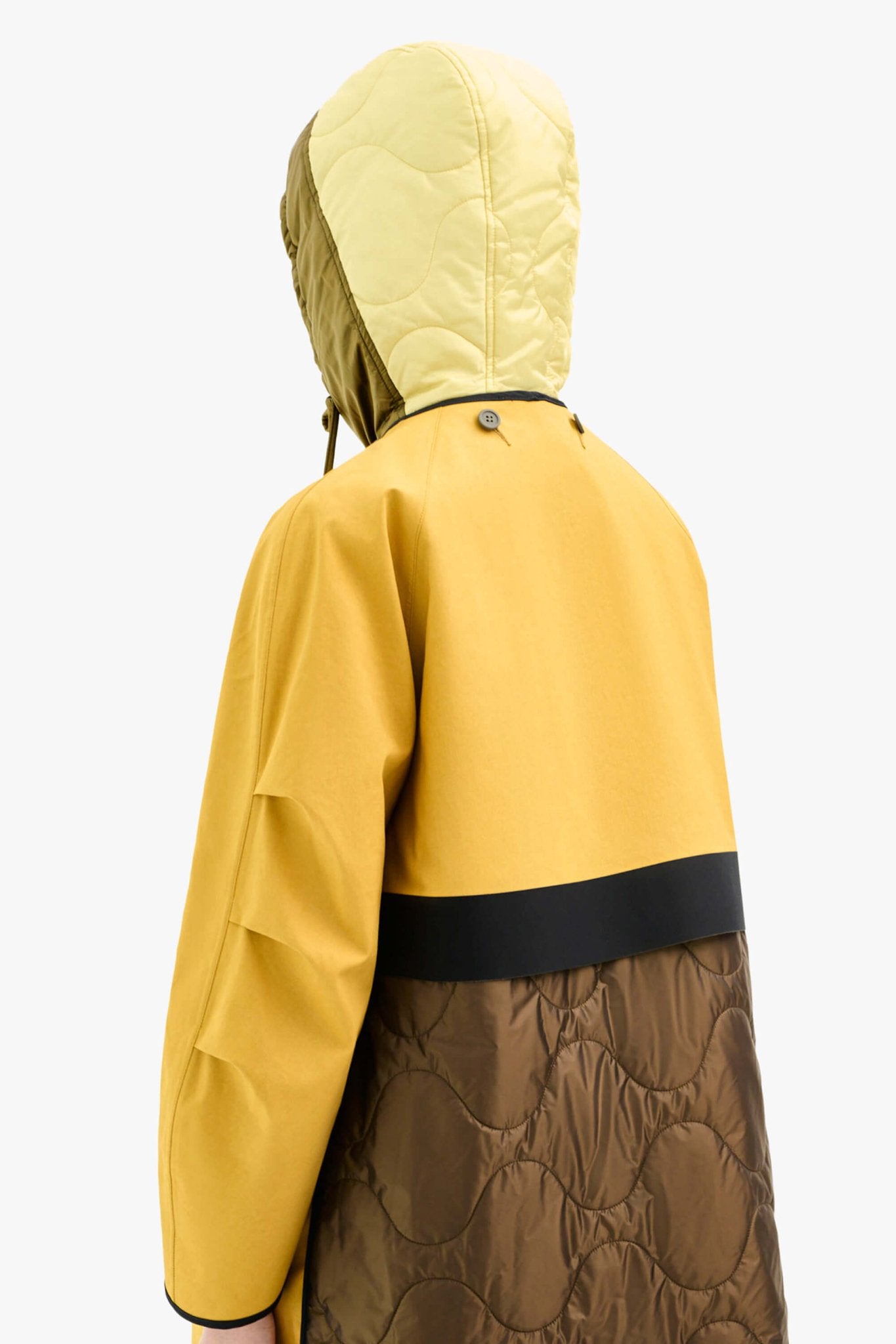 Quilted Zip Hood - Antique Gold / Oyster