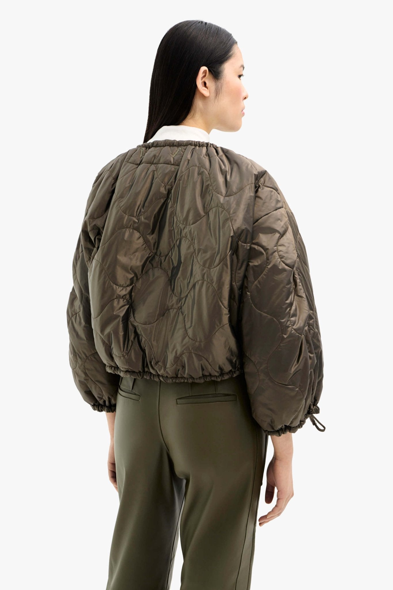 Parachute Quilted Bomber - Pale Yellow / Peat