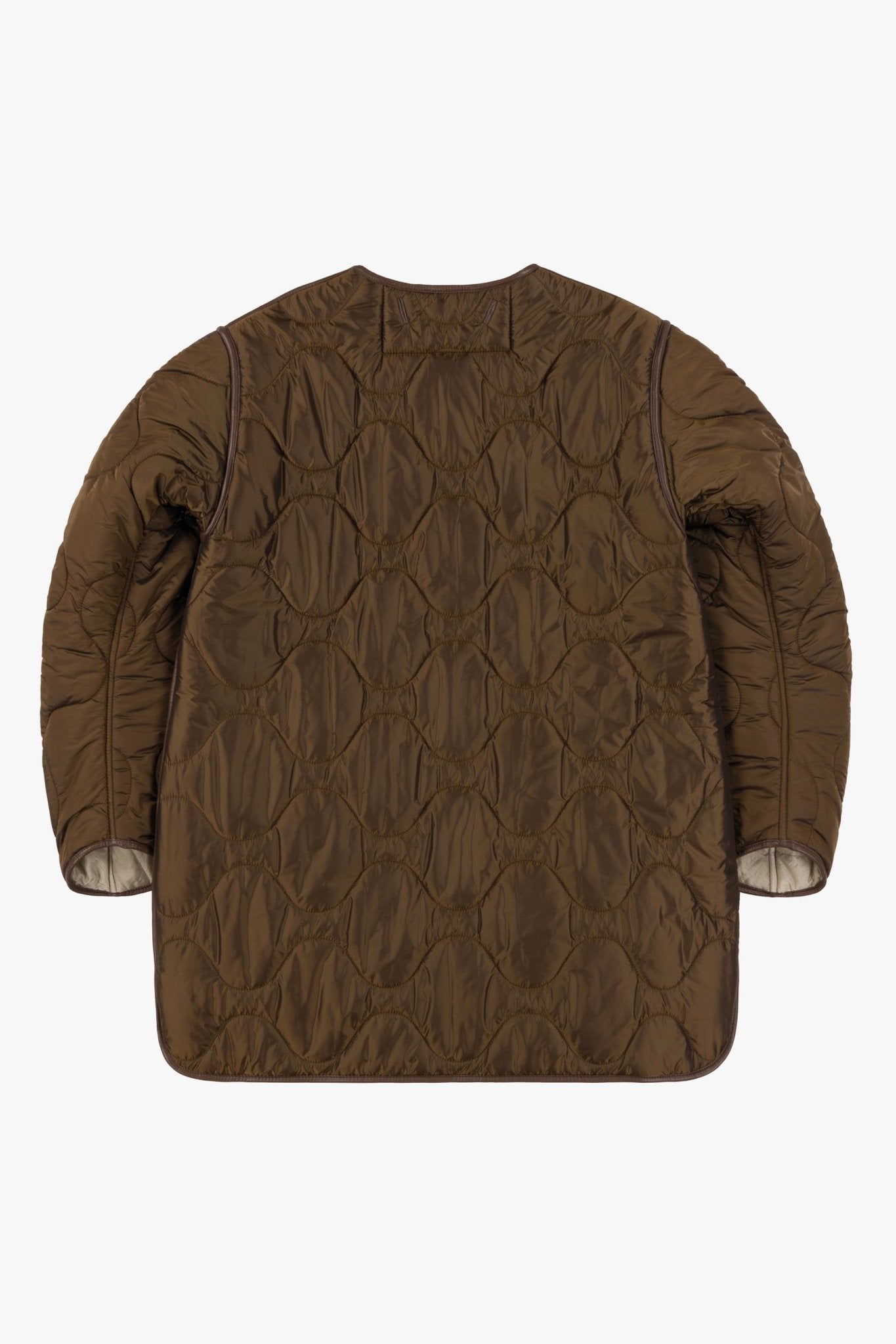 Shearling Aviator Quilt Jacket - Bronze / Natural