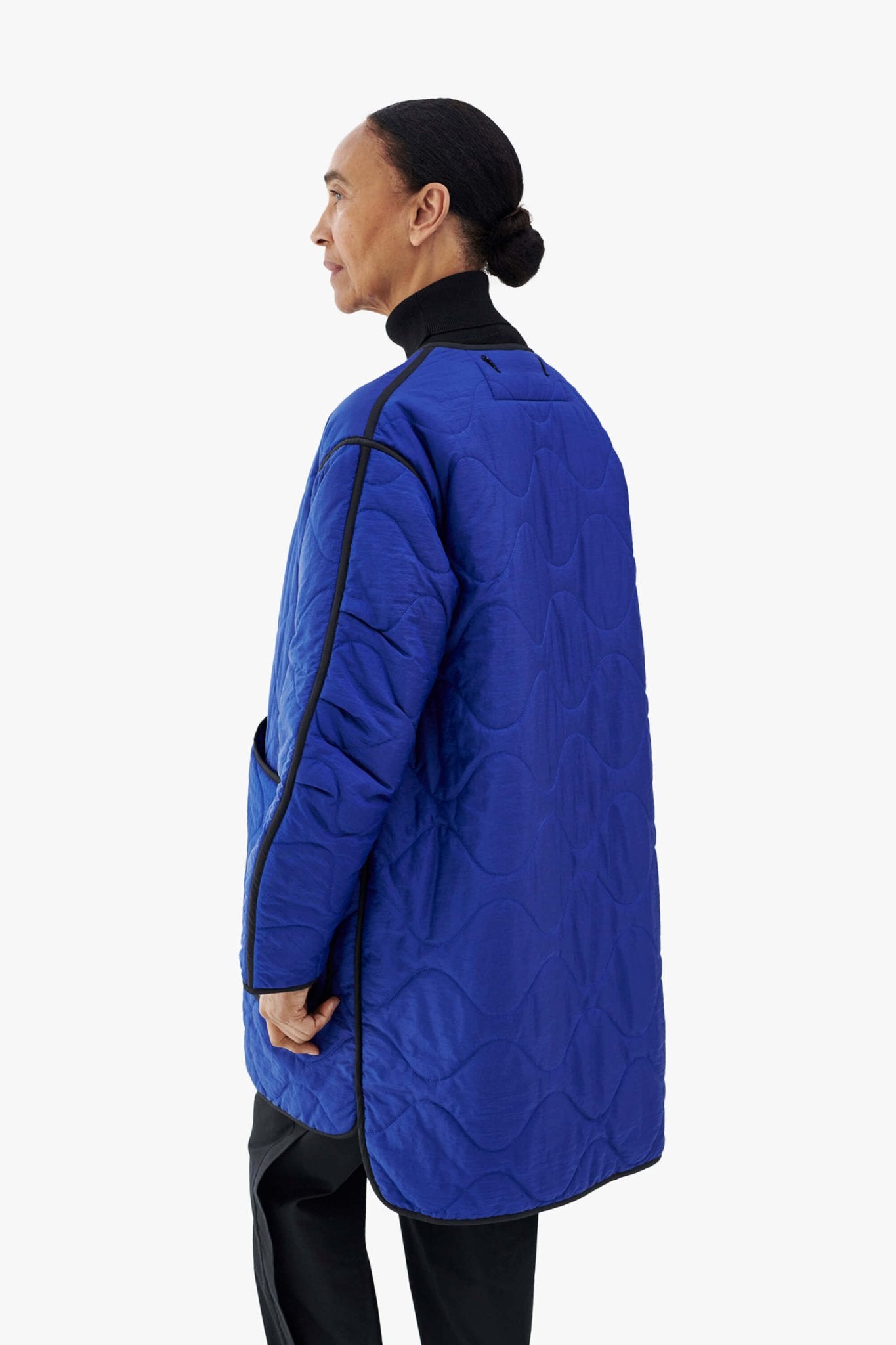 Signature Colourblock Quilt - Stone / Cobalt