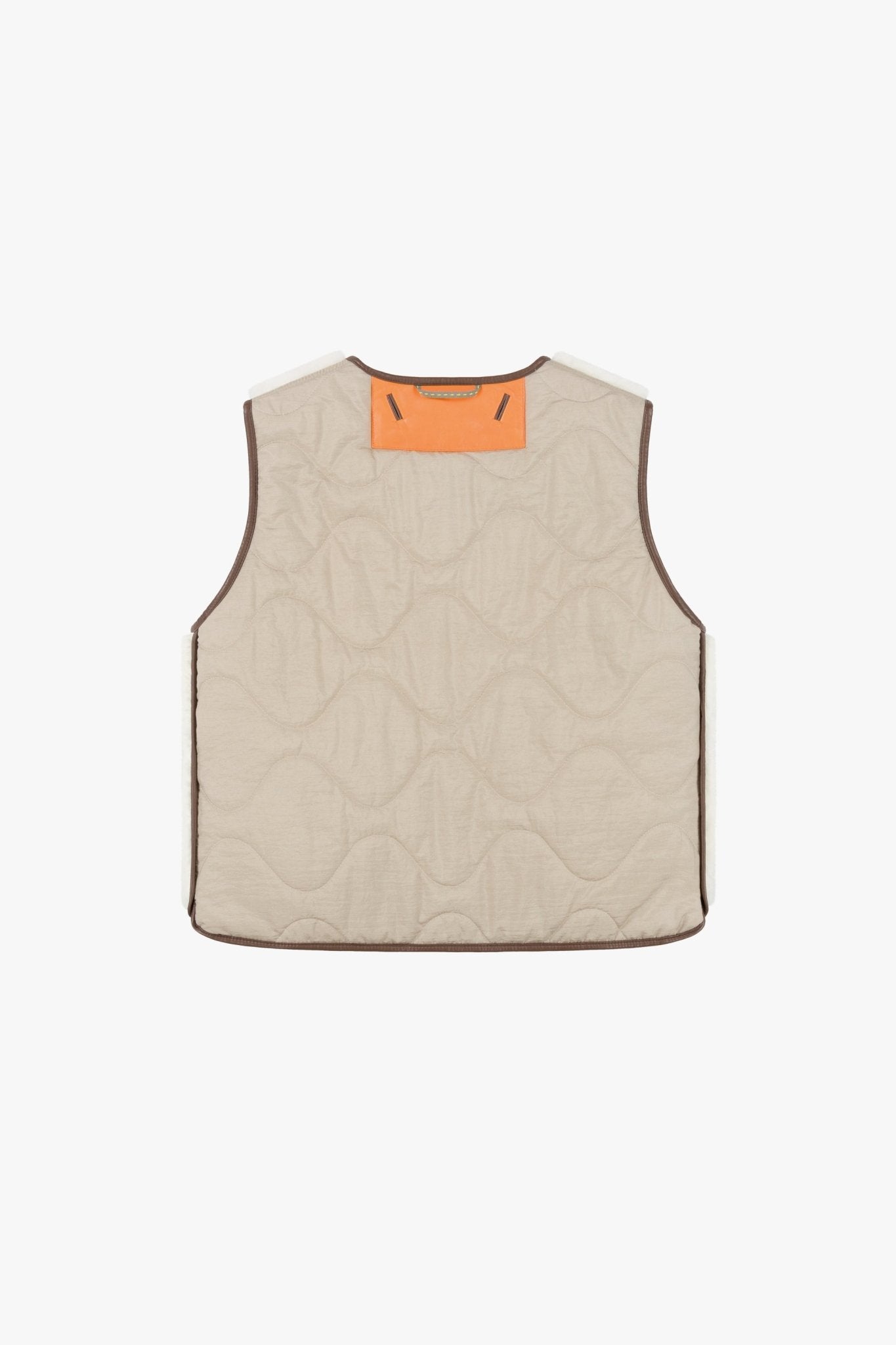 Aviator Shearling Vest - Chocolate / Natural