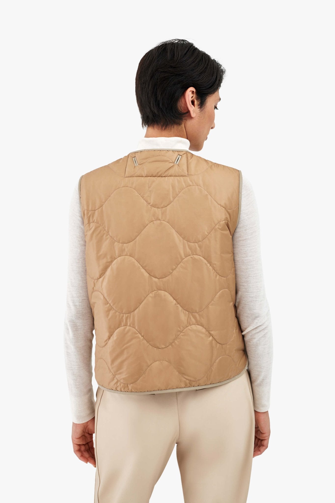 Aviator Shearling Vest - Taupe / Blush
