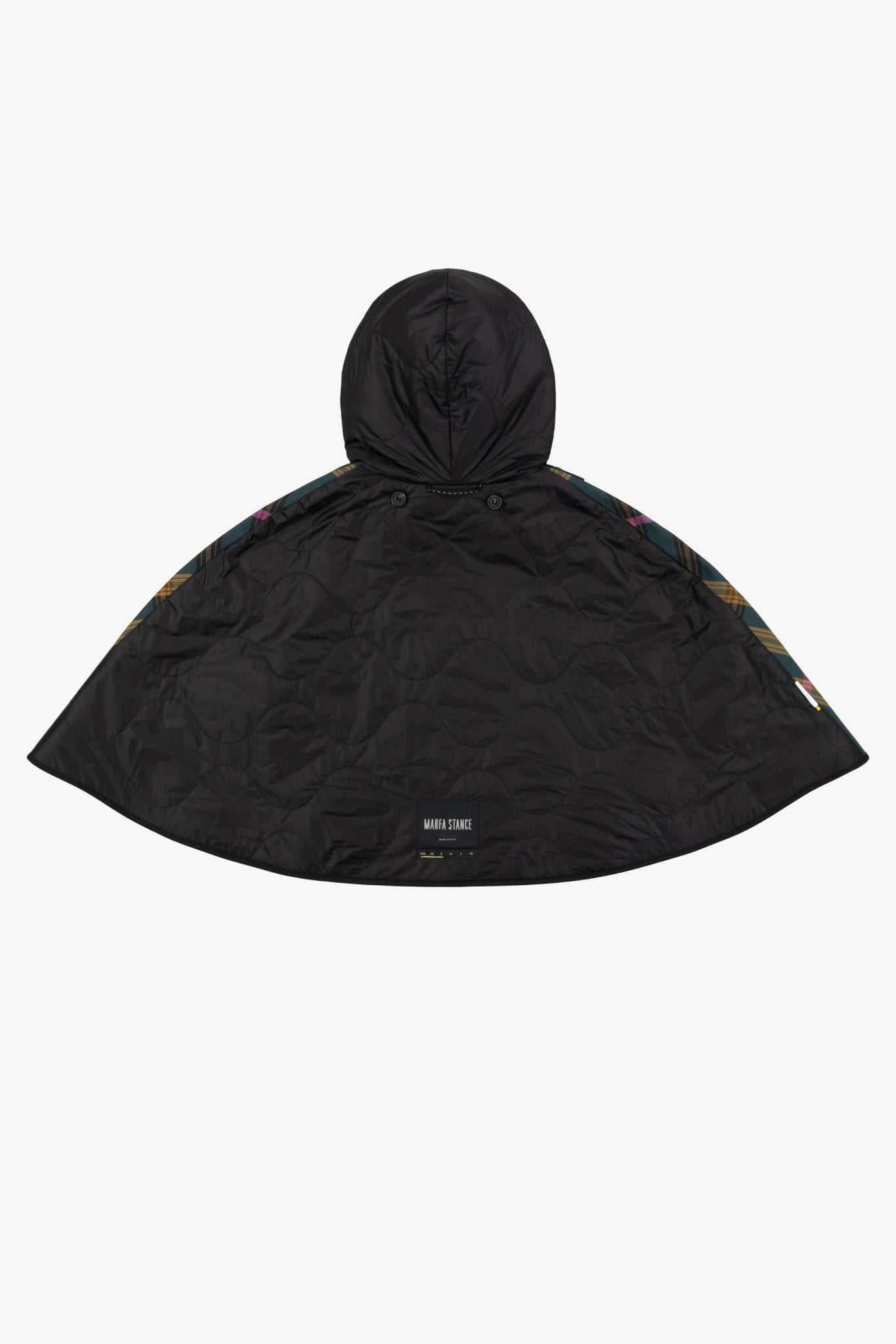 Weatherproof Bonded Hooded Cape - Navy / Green Plaid