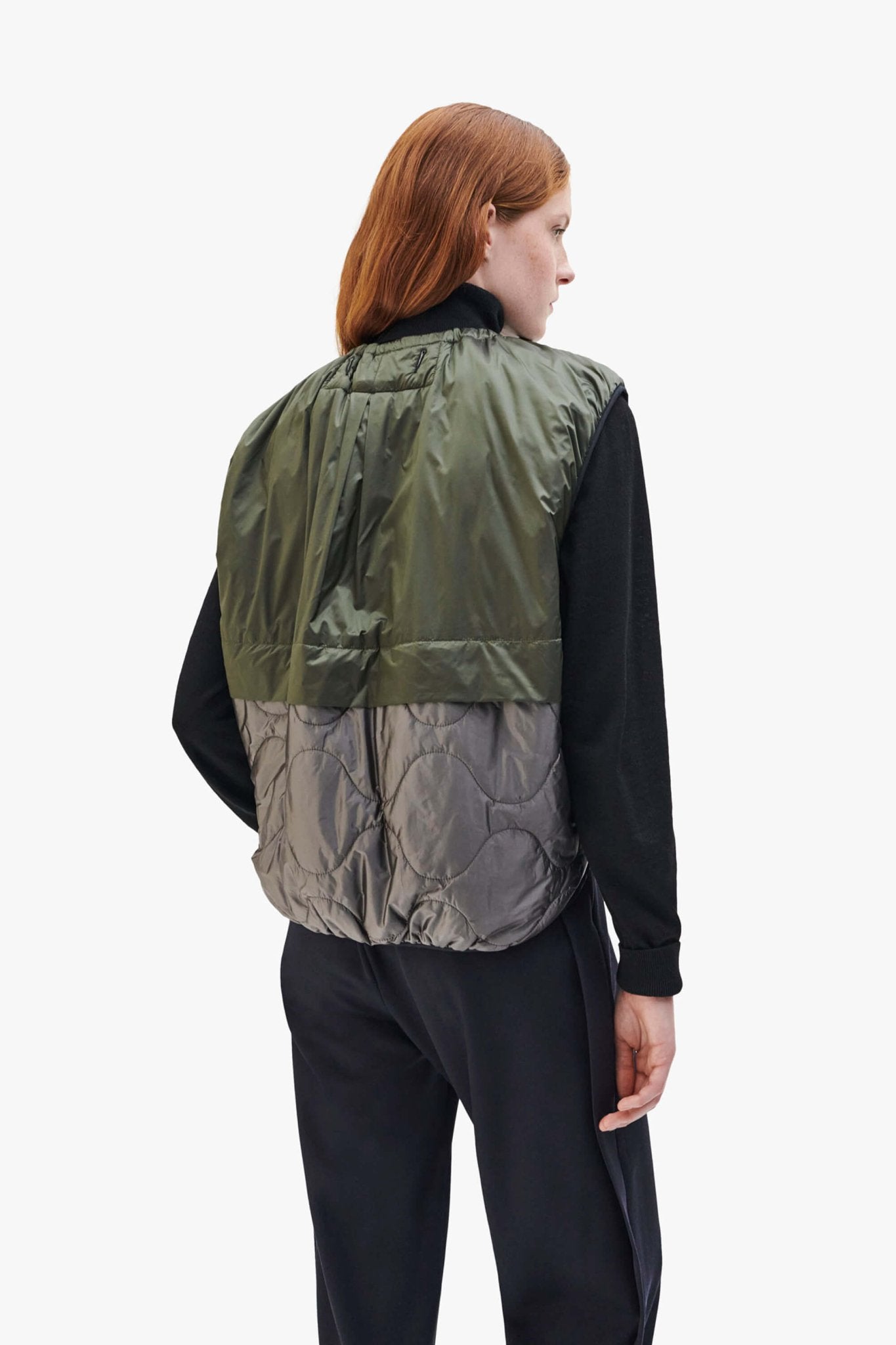 Parachute Quilted Vest - Amber / Olive