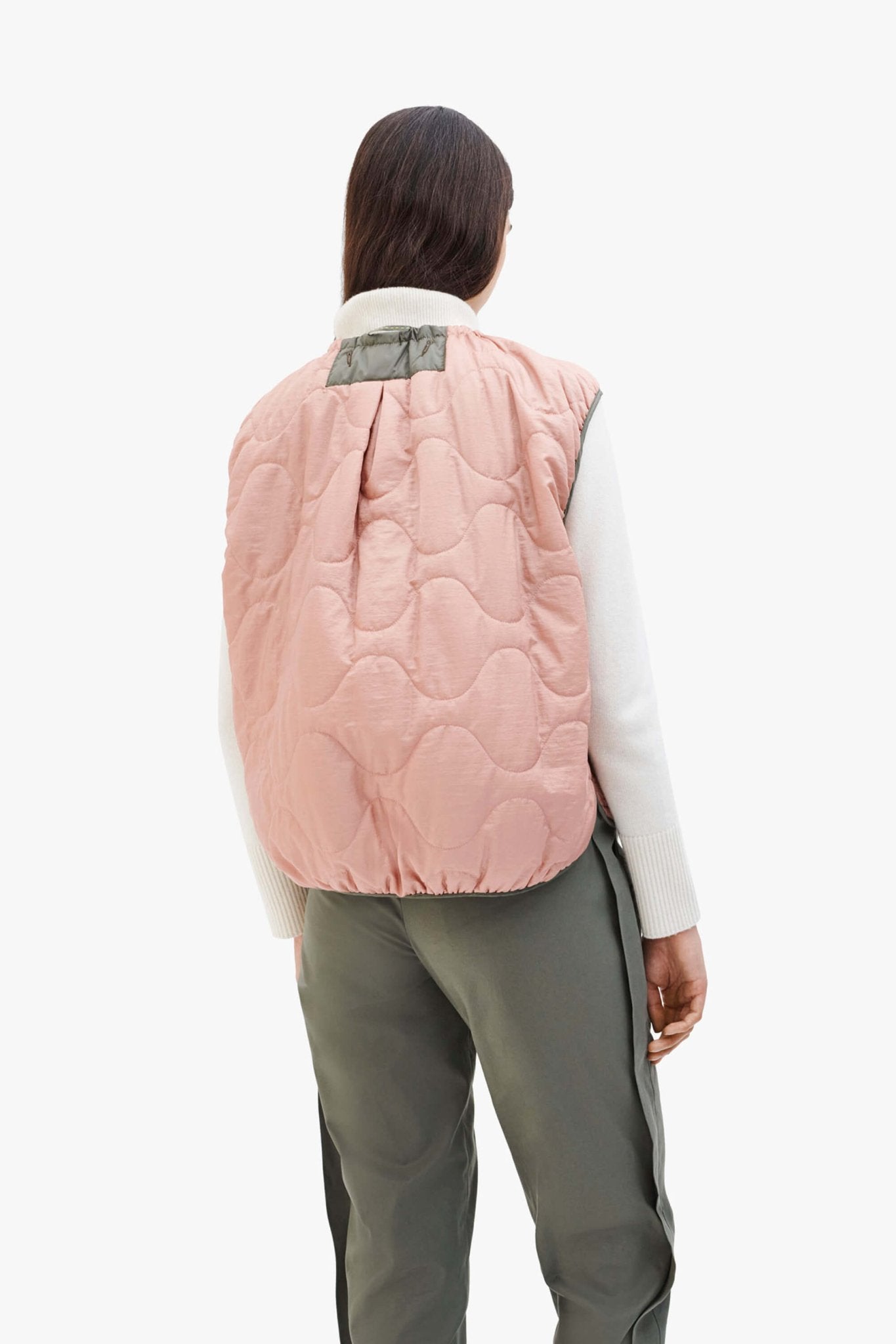 Parachute Quilted Vest - Bronze / Pale Pink