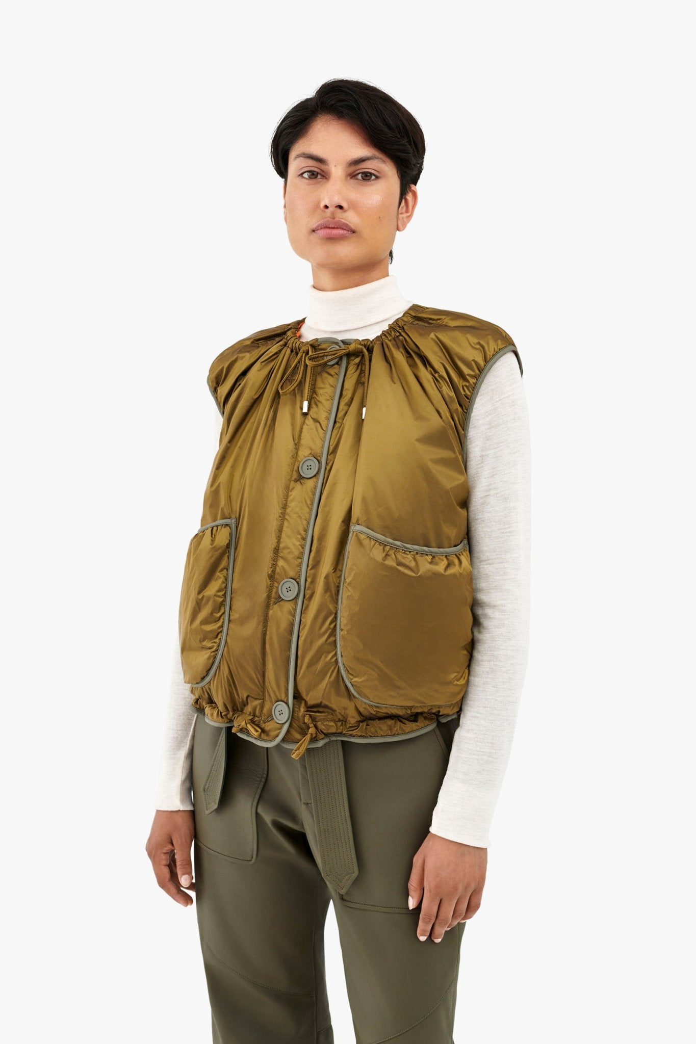 Parachute Quilted Vest - Clementine / Antique Gold