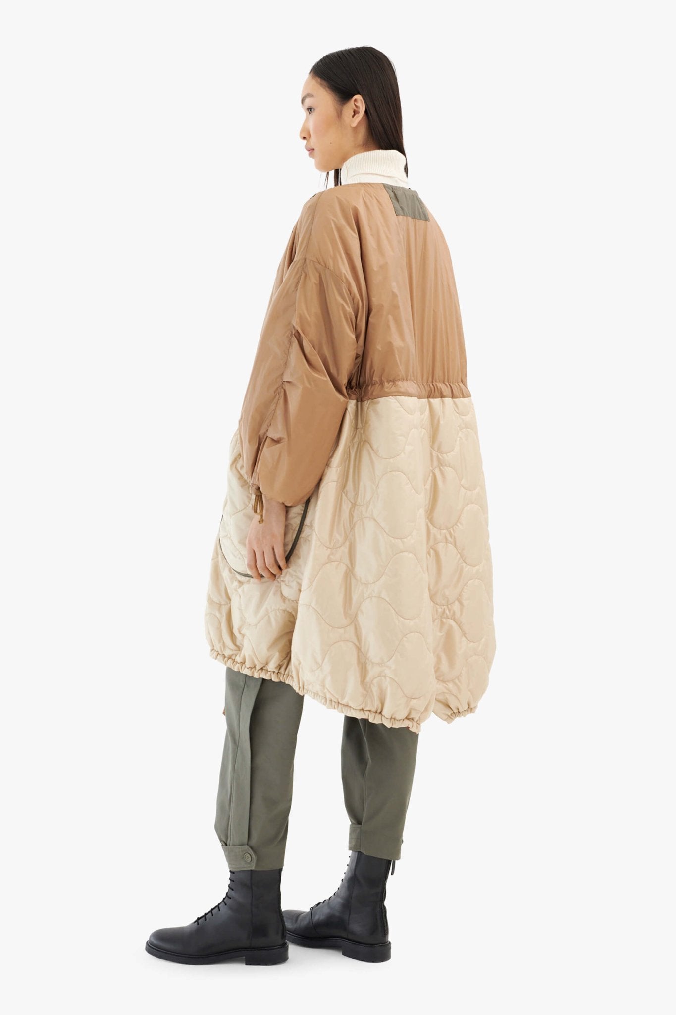 Parachute Patchwork Parka - Bronze / Mocha Brown