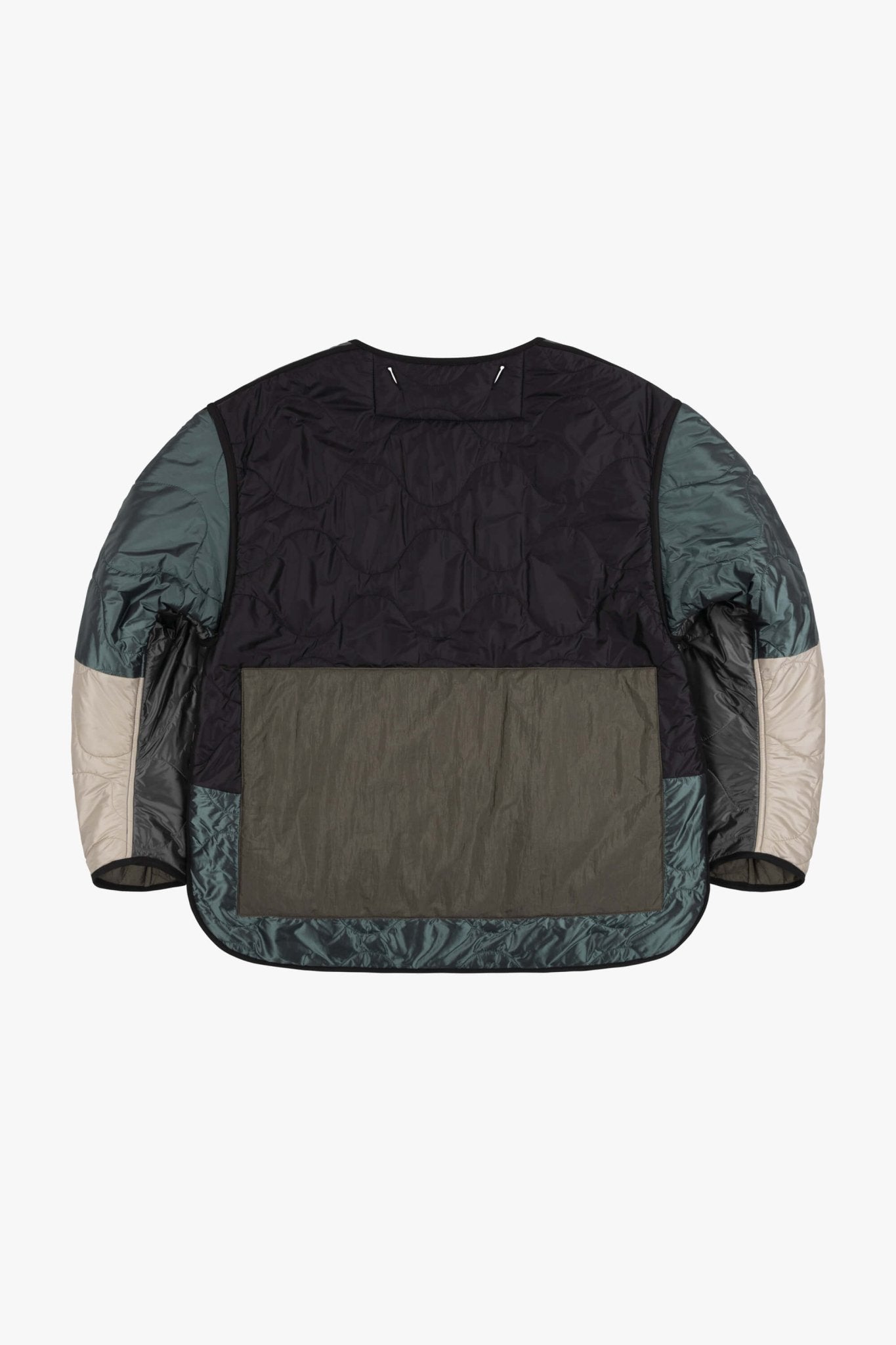 Signature Patchwork Cropped Quilt - Anthracite & Mineral Green / Dark Olive