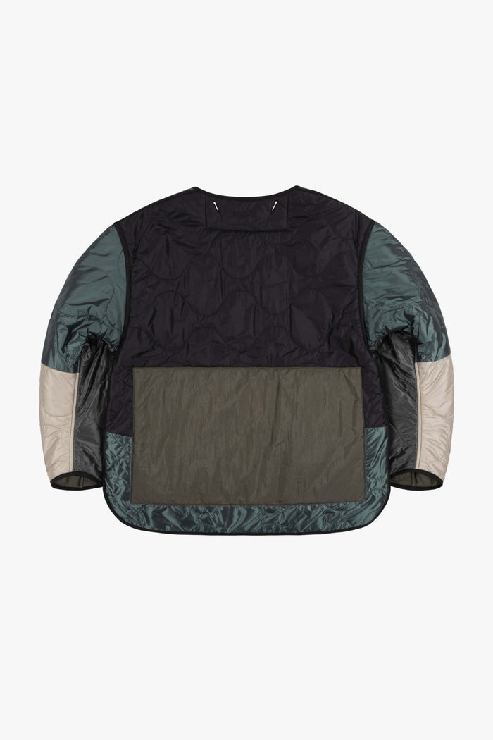 Signature Patchwork Cropped Quilt - Anthracite & Mineral Green / Dark Olive