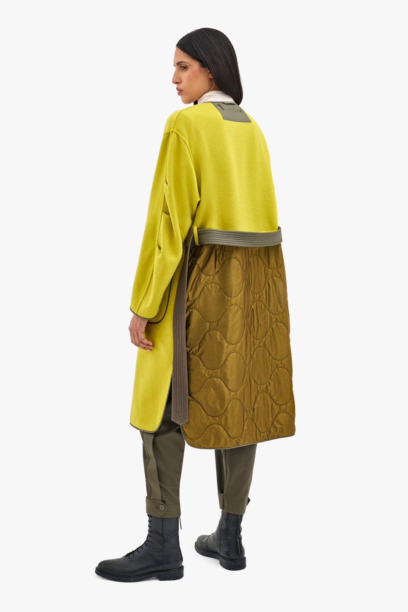 Signature Wool Parka - Olive / Chartreuse