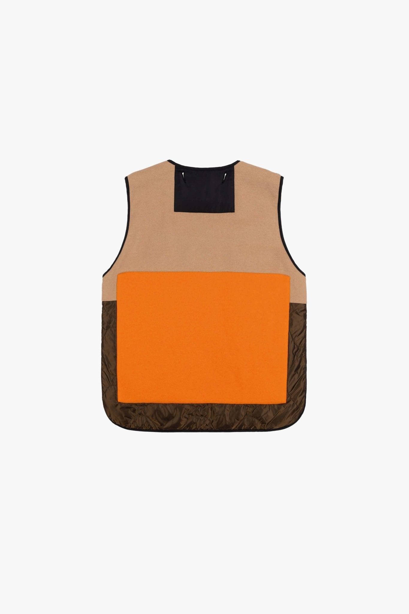 Signature Patchwork Wool Vest - Chestnut & Camel / Bronze