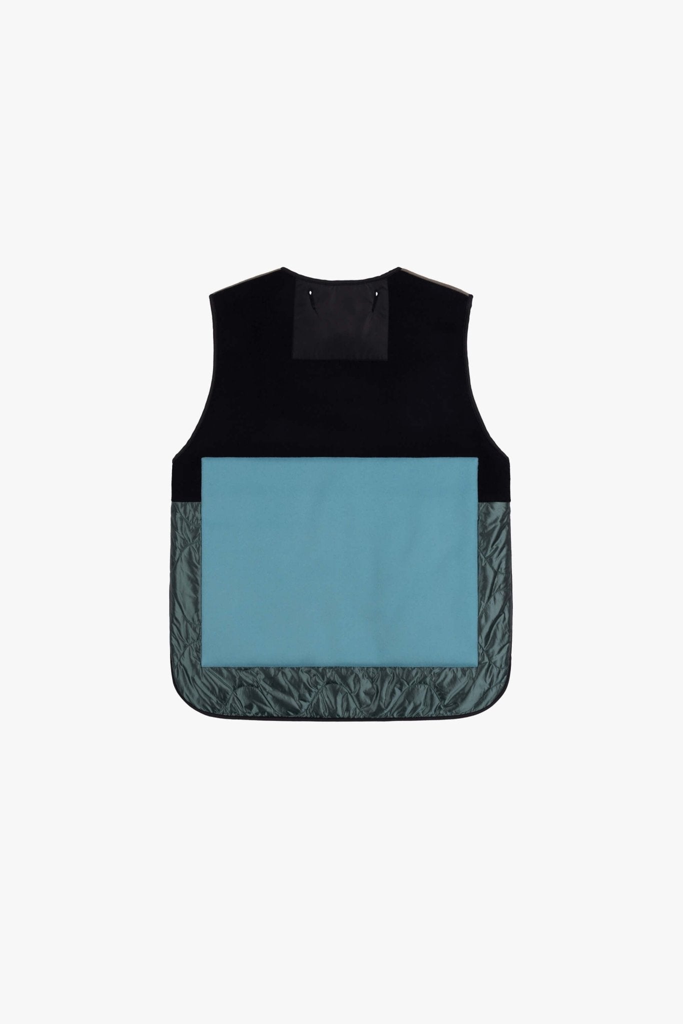 Signature Patchwork Wool Vest - Dark Olive & Navy / Anthracite