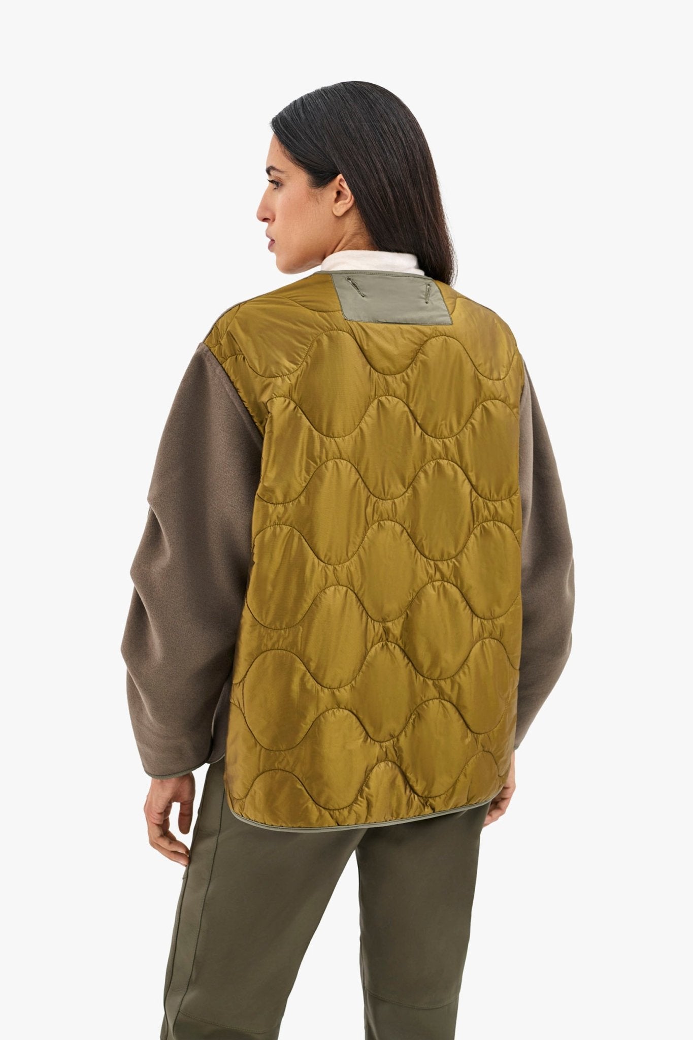 Signature Wool Peacoat - Olive / Chartreuse