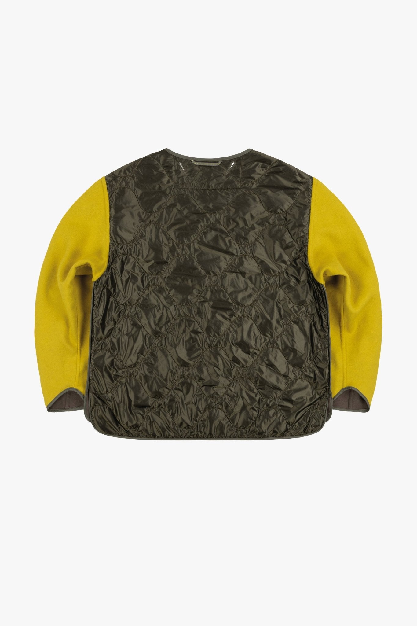 Signature Wool Peacoat - Olive / Chartreuse