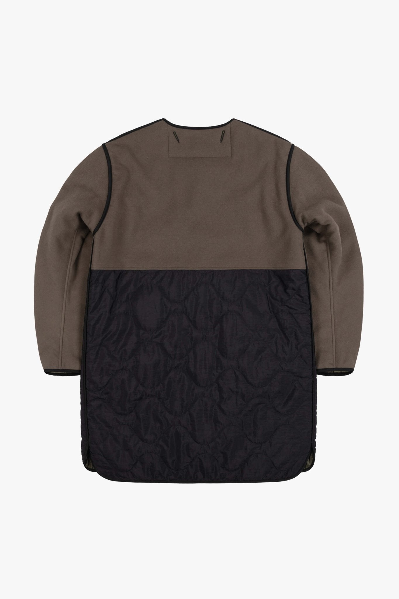 Signature Colourblock Wool Quilt - Olive & Black / Dark Olive
