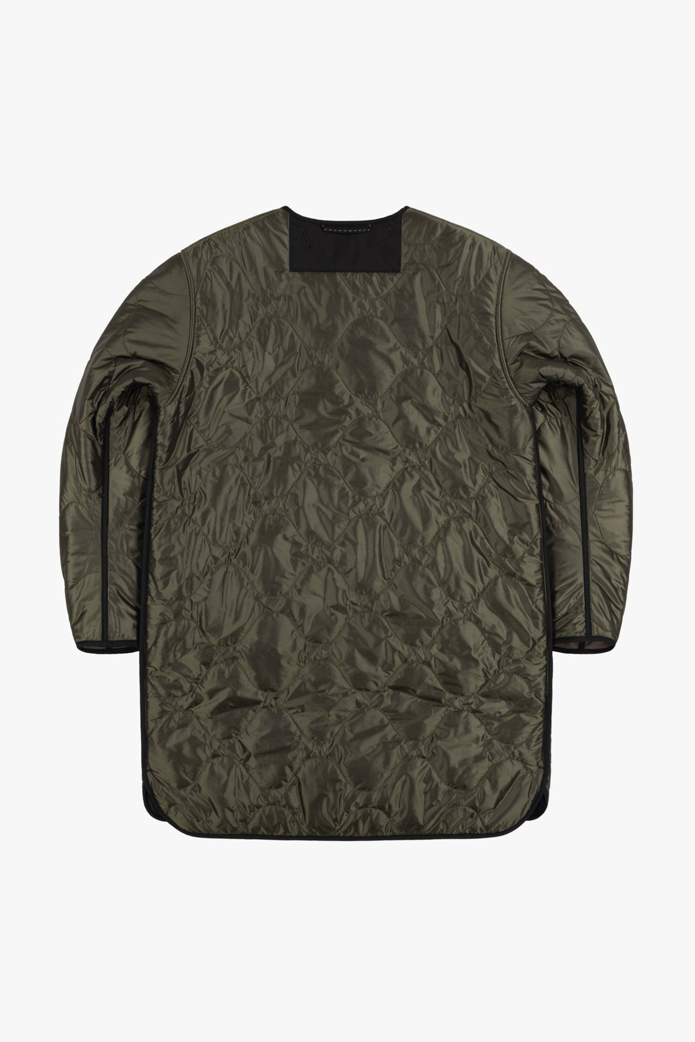 Signature Colourblock Wool Quilt - Olive & Black / Dark Olive