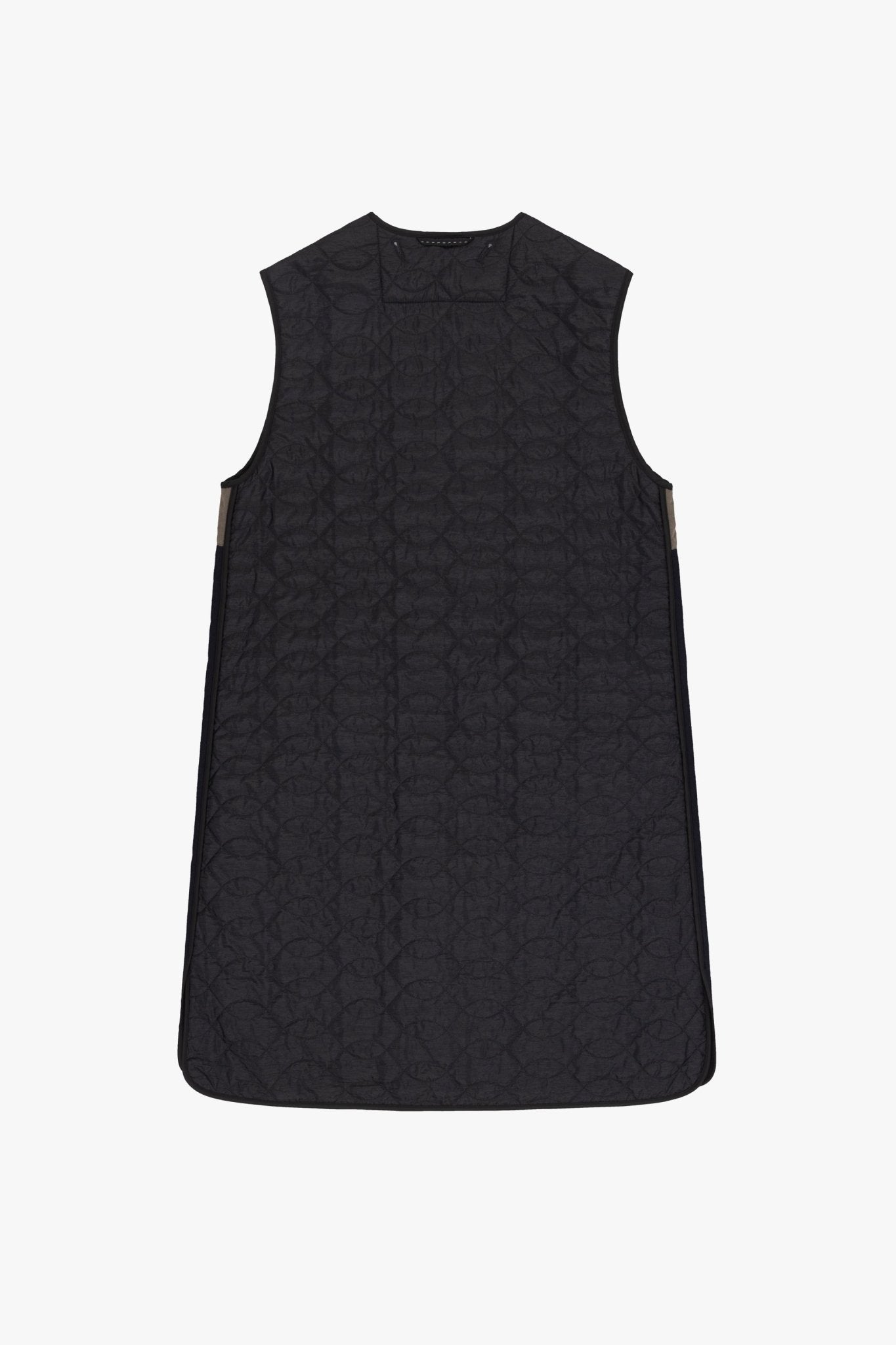Wool & Satin Quilt Vest - Black & Anthracite / Dark Olive & Black