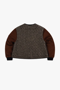 Wool Varsity Quilt Jacket - Black & Ivory / Chestnut & Peat