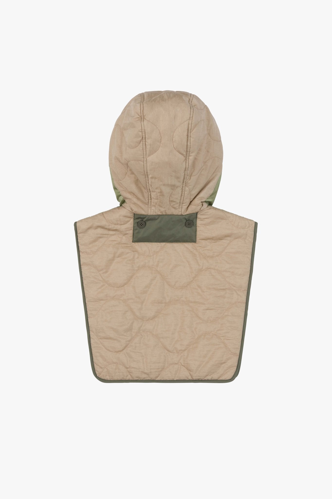 Quilted Zip Hood - Pale Sage / White