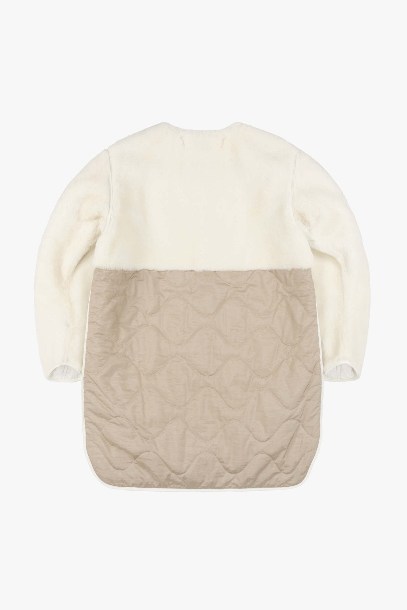 Signature Shearling Quilt - Stone / White