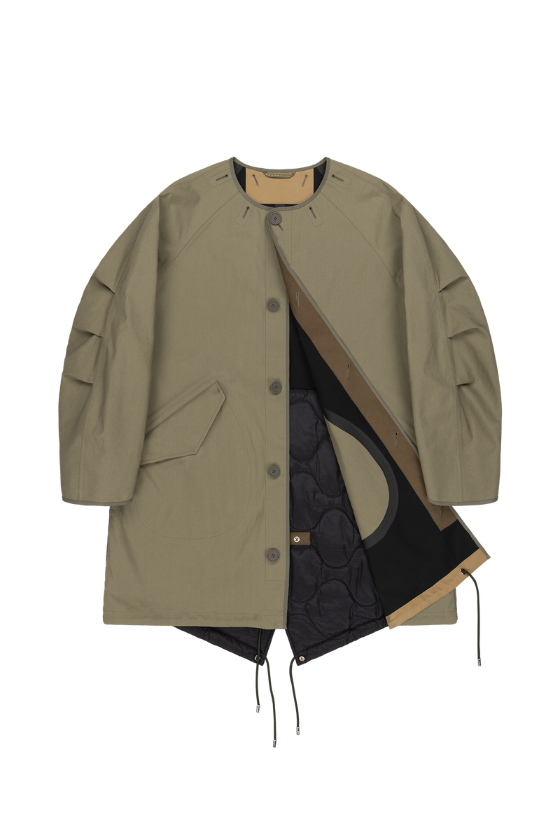 Weatherproof Men's Rain Parka - Pale Olive / Black - Layer 1