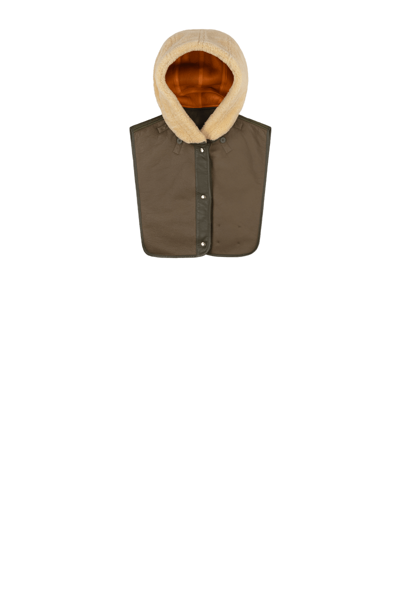 Aviator Men's Patrol Shearling Hood - Patrol Orange & Blonde / Blonde & Moss - Layer 4