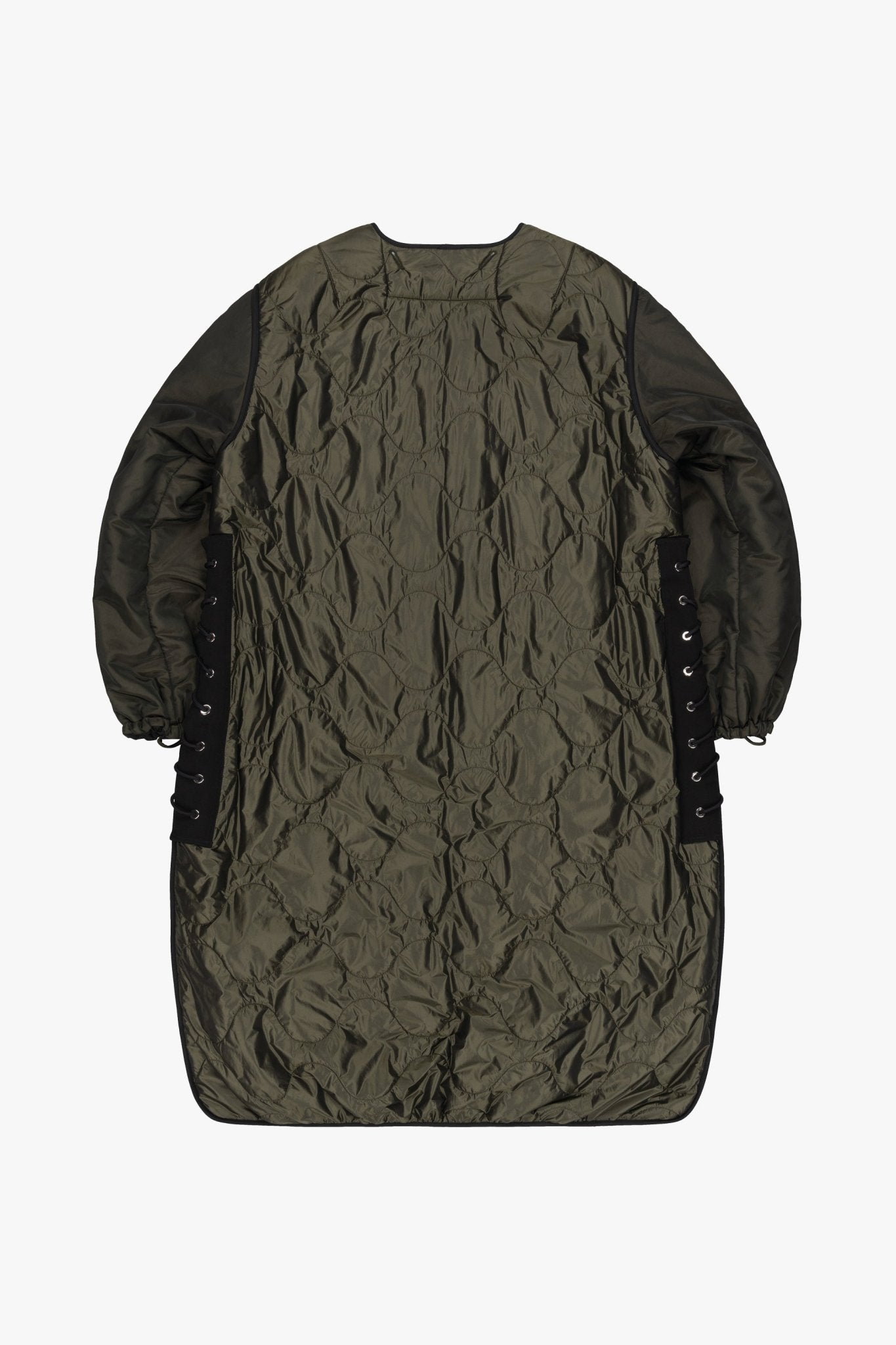 Parachute Silk Nylon Lattice Parka - Olive / Black