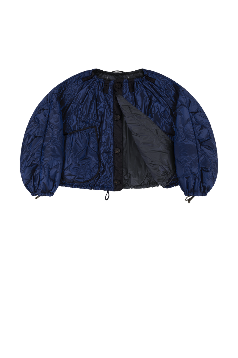 Parachute Quilted Bomber - Bright Navy / Midnight & Dark Olive - Layer 1