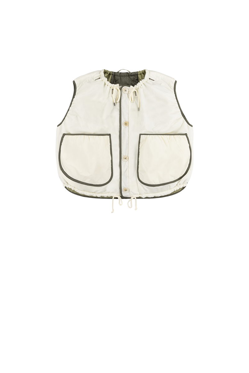 Parachute Quilted Vest - Pale Sage / White - Layer 2