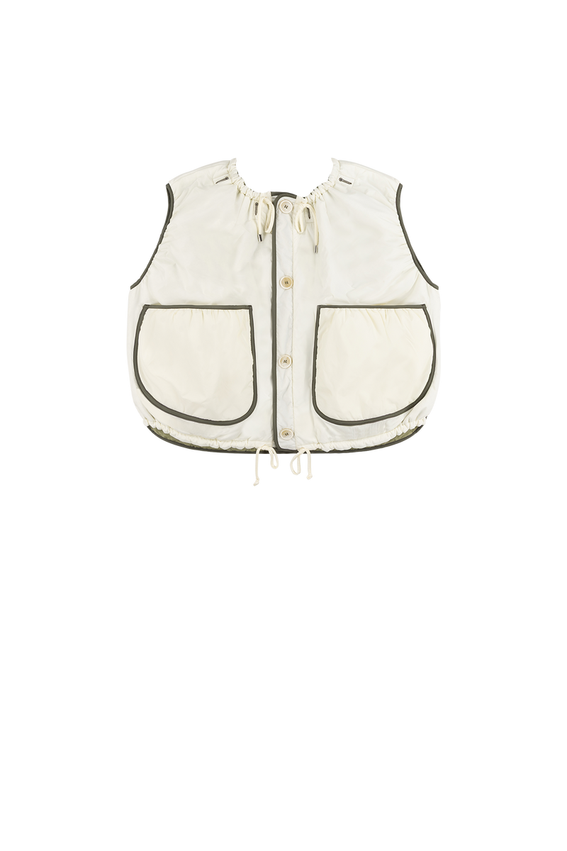 Parachute Quilted Vest - Pale Sage / White - Layer 5