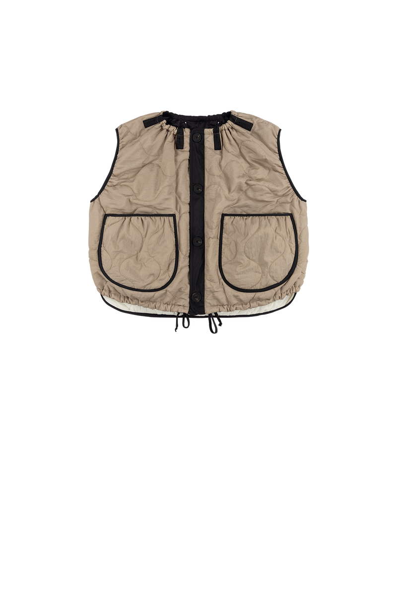 Parachute Quilted Vest - Stone / Black - Layer 2