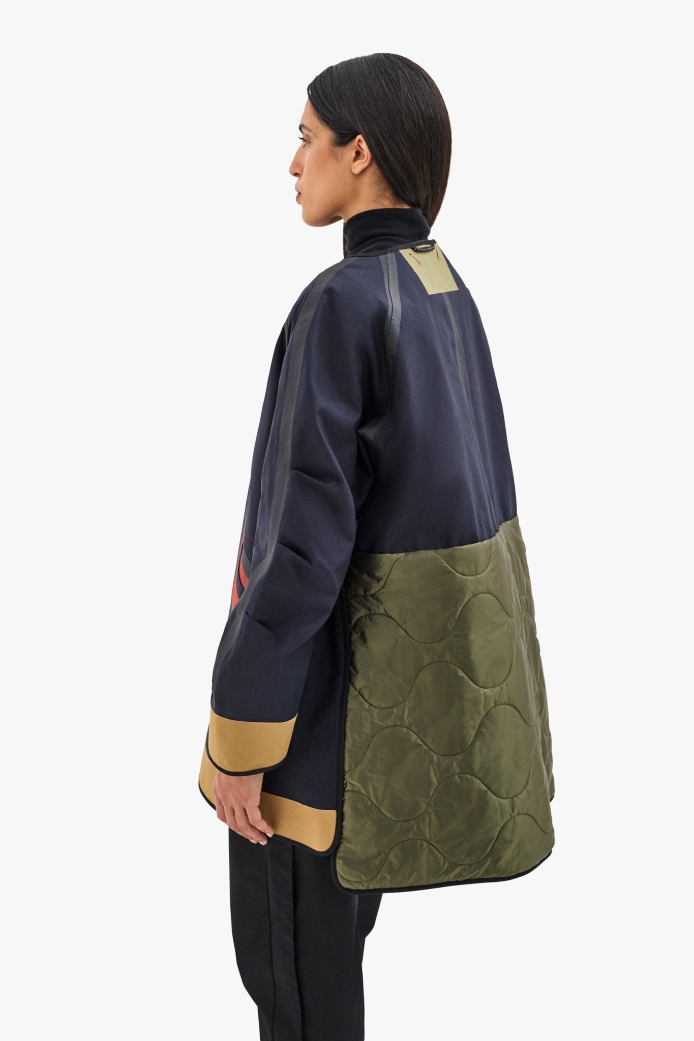 Weatherproof Bonded Short Raincoat - Black / Russett