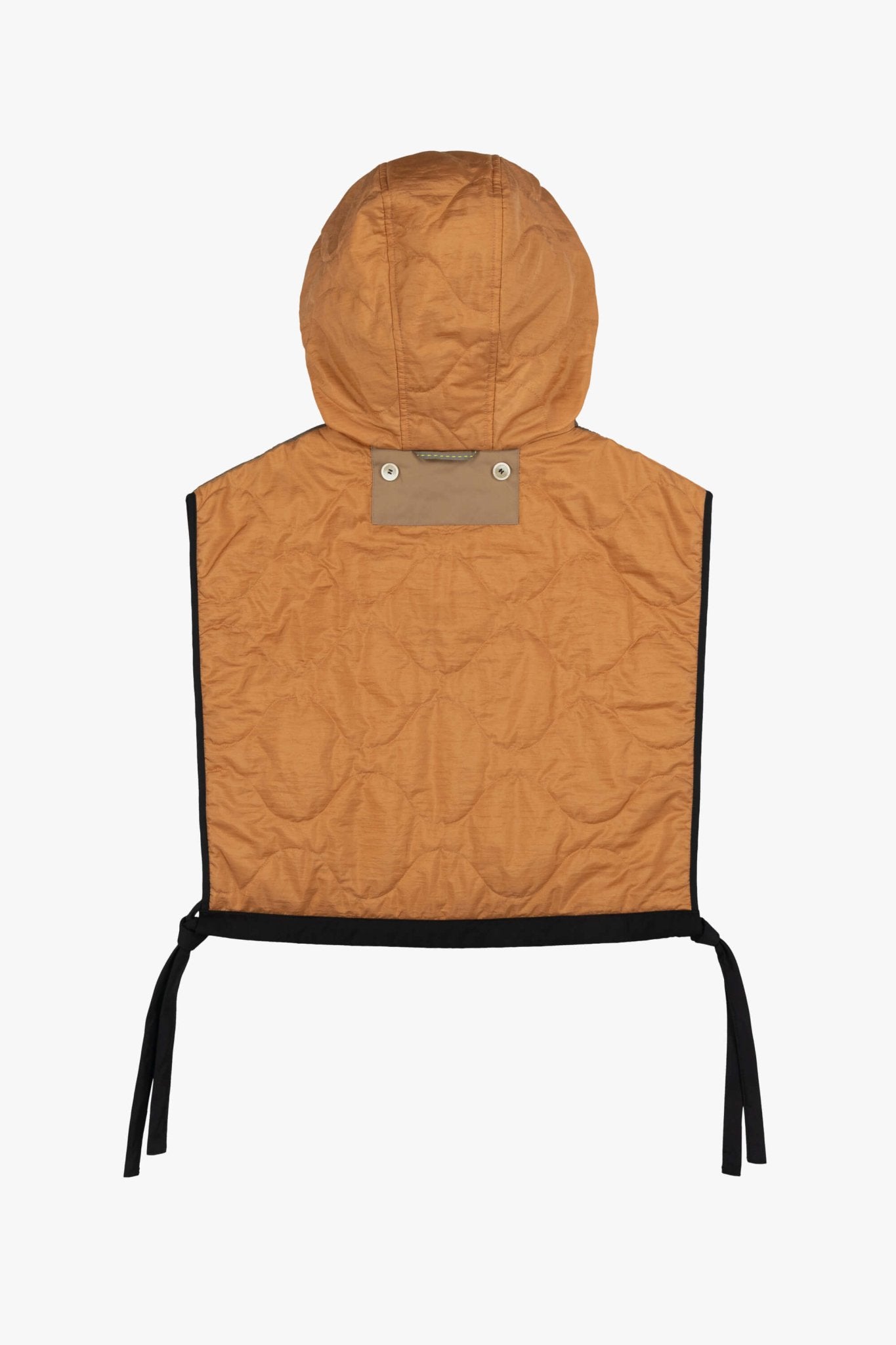 Silk Nylon Quilt Zip Hood - Peat / Burnt Orange