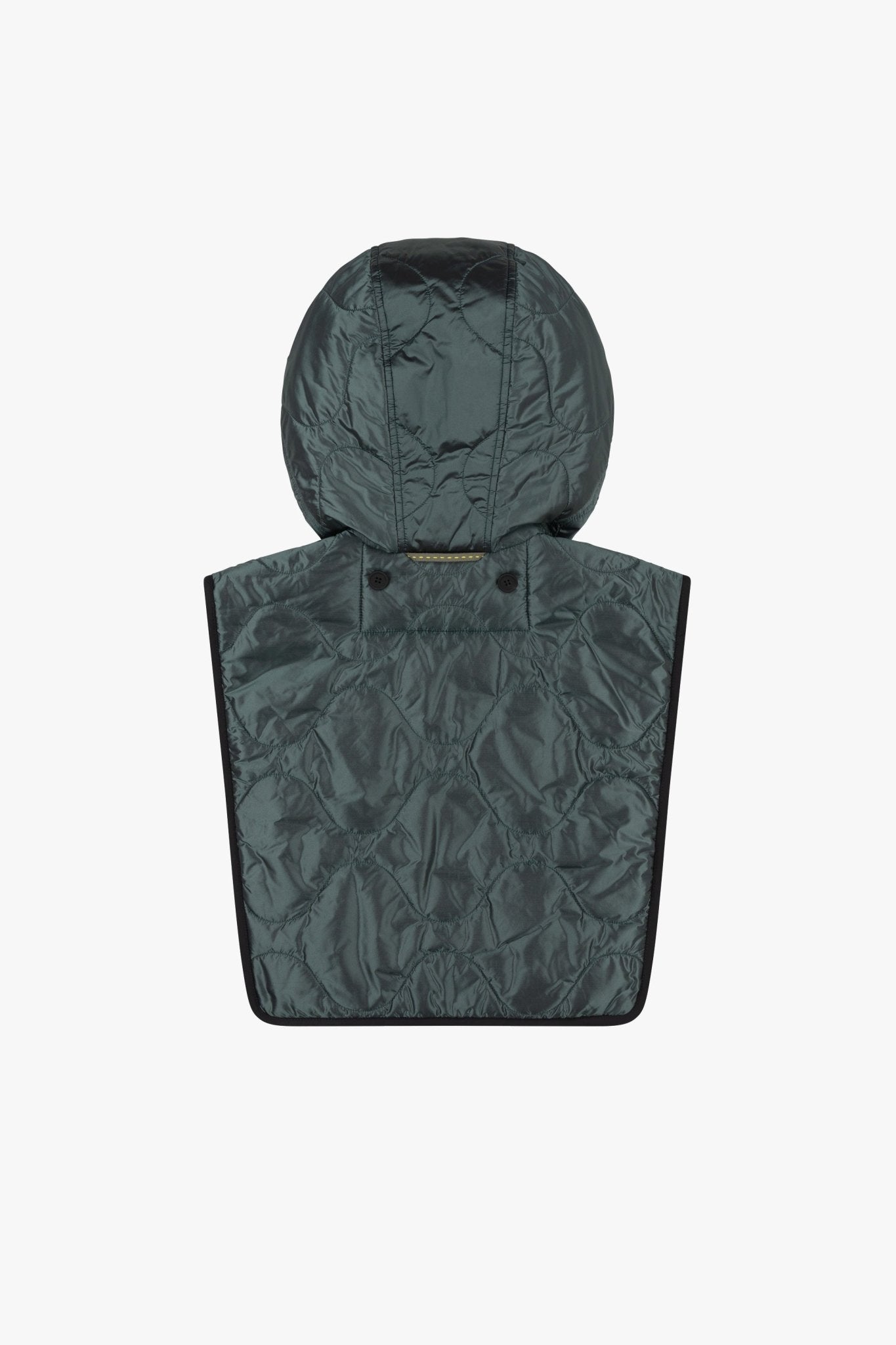Quilted Zip Hood - Black / Mineral Green